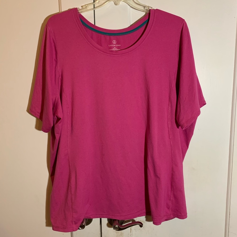 3X Lands’ End active pink top / short sleeves